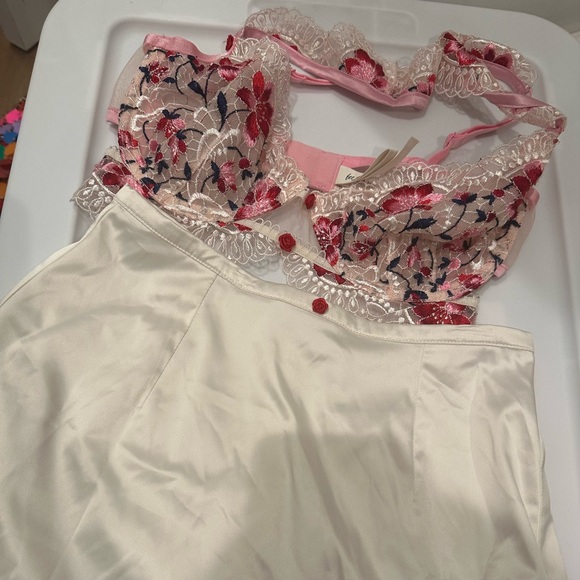 3 PC SET FOR LOVE & LEMONS Festival Rose Bra & Skirt Bustier Small DD 2 Skirts - Picture 10 of 11